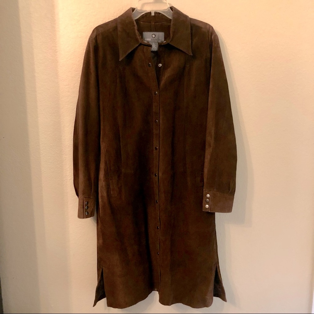 Suede Coat FREE COUNTRY Brown L